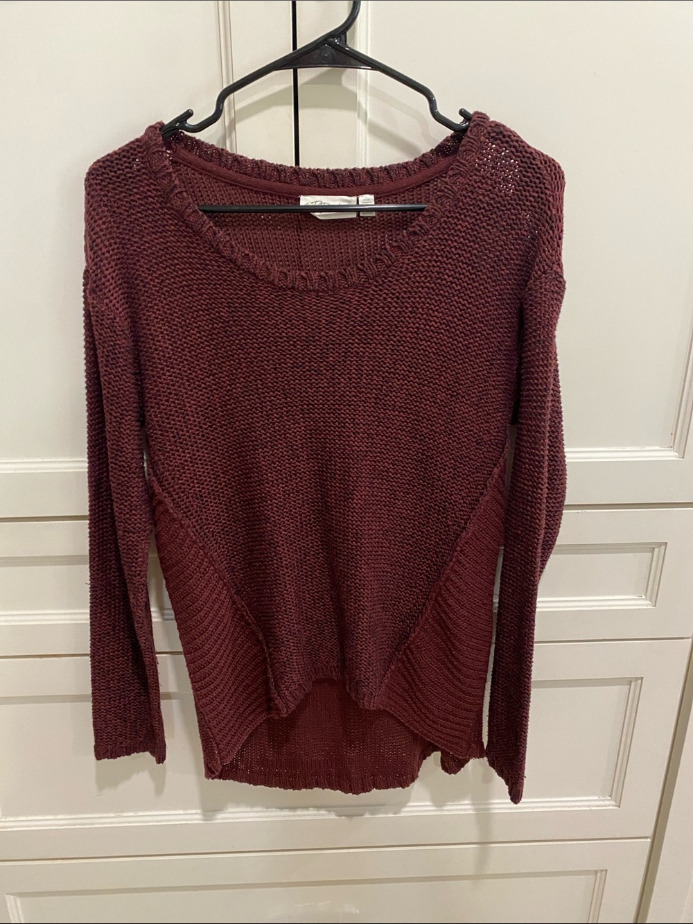 RD Style Maroon Scoop Neck Knit Sweater